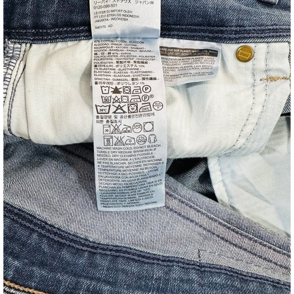 Levis Jeans Womans Sz 33 Tag Classic Tapered Blue Pants 38 X 26 Actual Mom Comfy - Picture 12 of 13